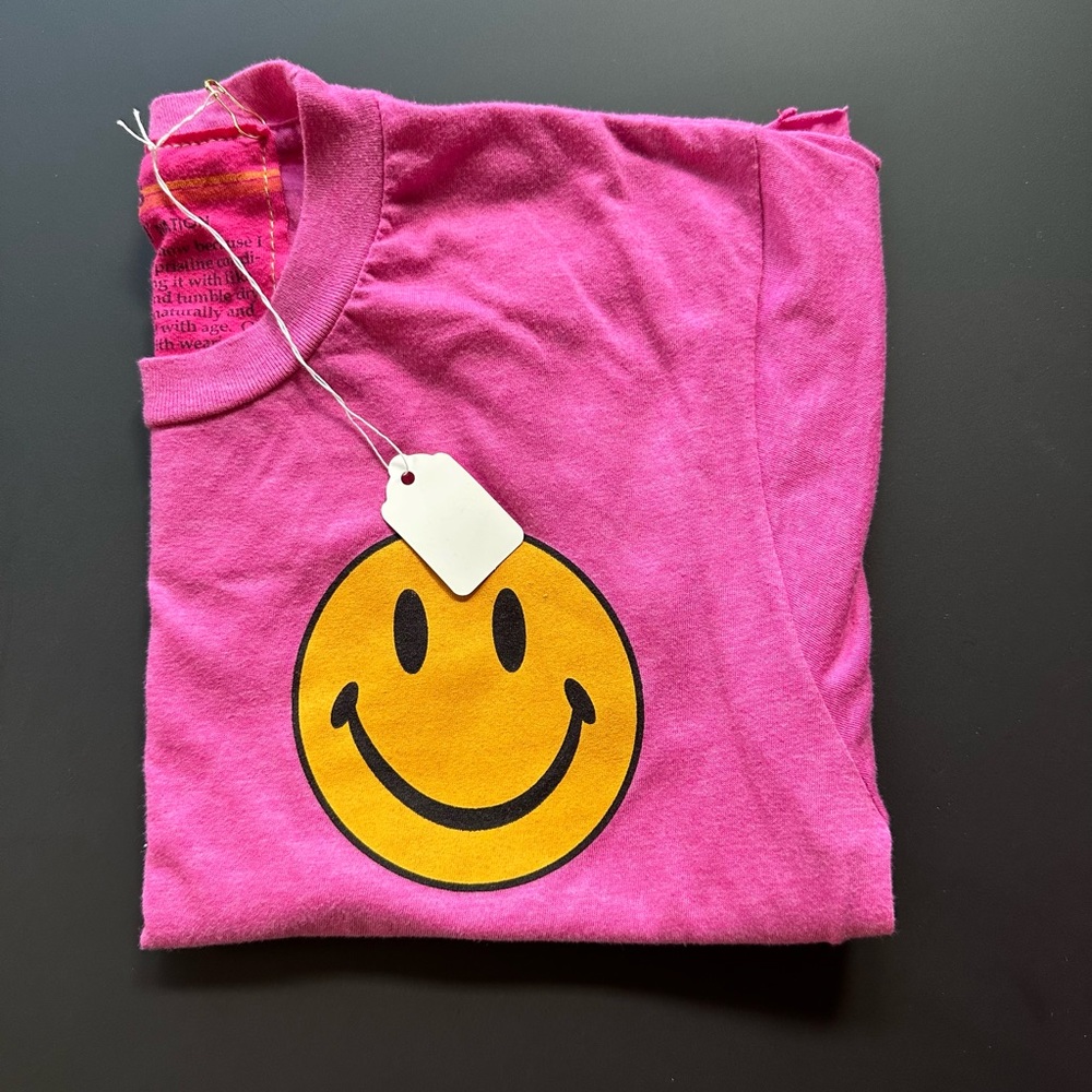 SMILEY 2 BOYFRIEND TEE - PARIS PINK